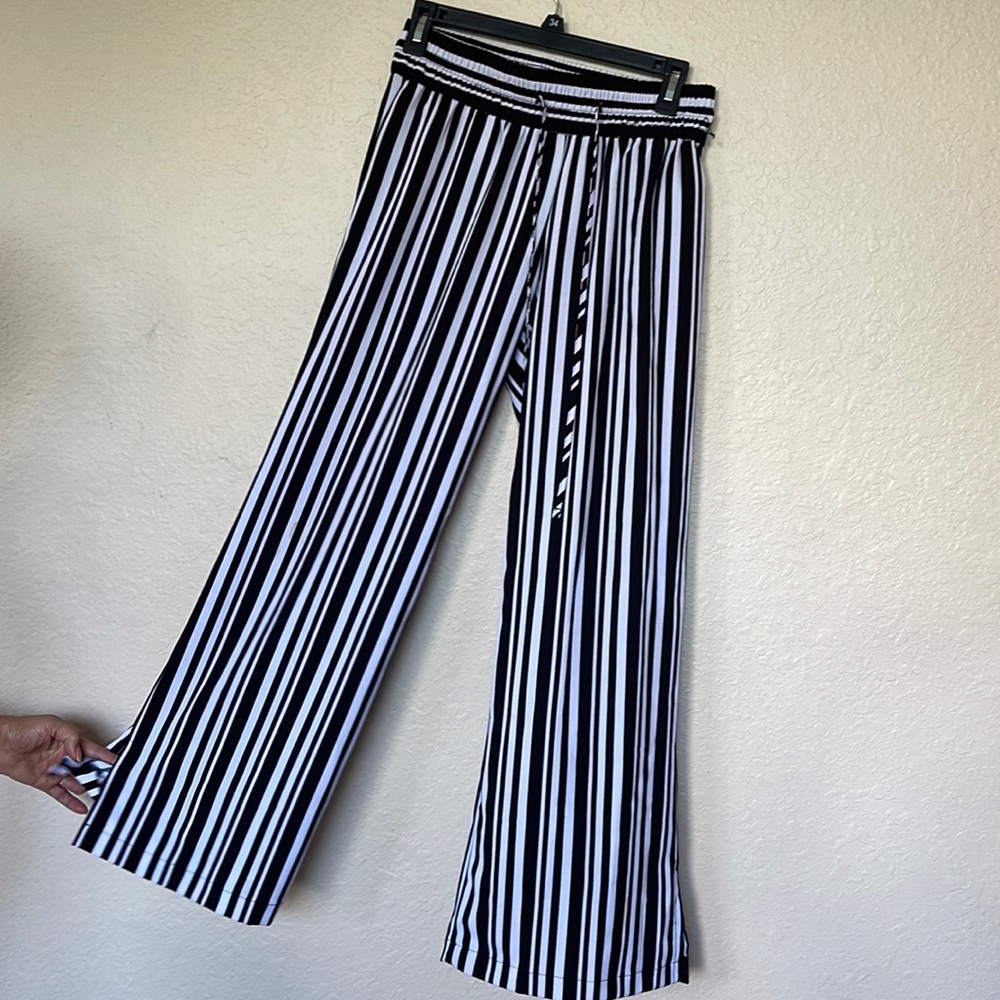 Black and white stripes pants! Cute with a crop top